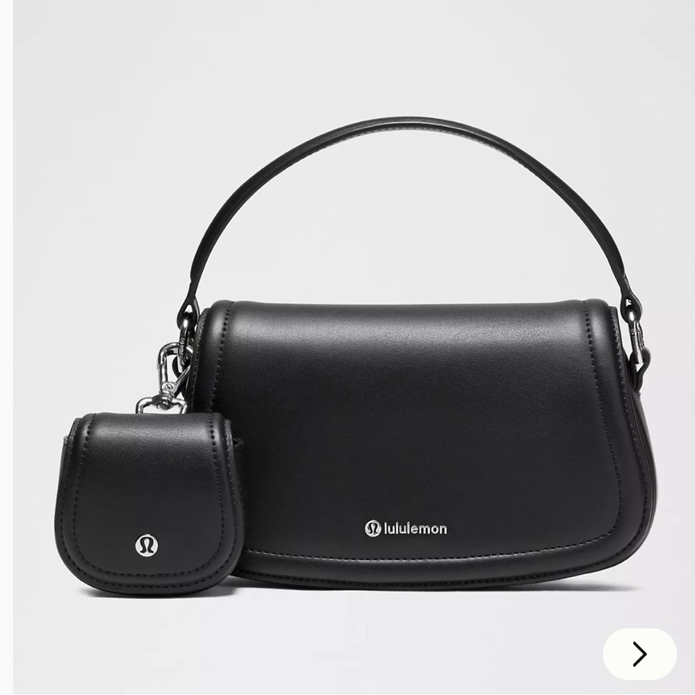 NWT Lululemon Leather Alternative Mini Bag Black Shoulder Bag Set